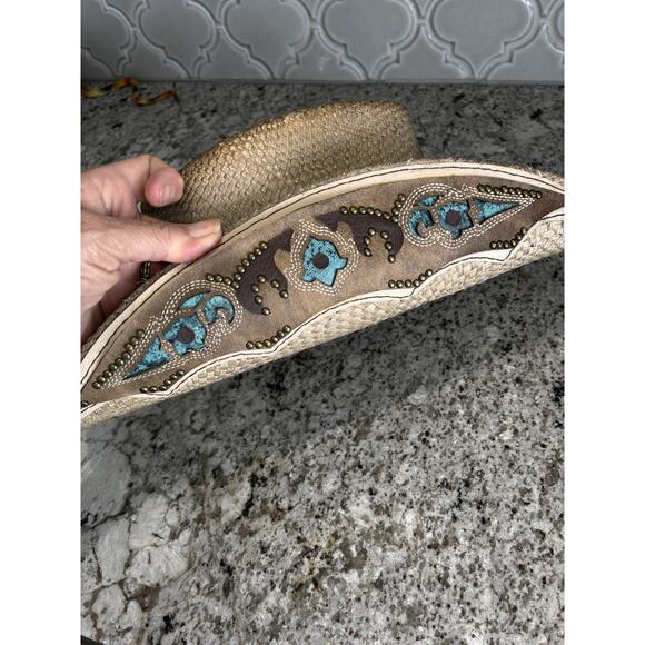 Bullhide Western Womens Hat Horseshoe From The Heart Size Small Panama Straw Hat - Picture 9 of 10